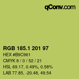 カラーコード: RGB 185.1 201 97 | qconv.com