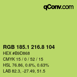 カラーコード: RGB 185.1 216.8 104 | qconv.com