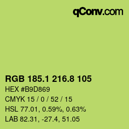 カラーコード: RGB 185.1 216.8 105 | qconv.com