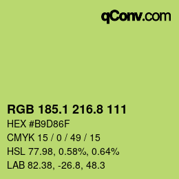 カラーコード: RGB 185.1 216.8 111 | qconv.com