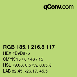 カラーコード: RGB 185.1 216.8 117 | qconv.com