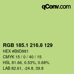 カラーコード: RGB 185.1 216.8 129 | qconv.com