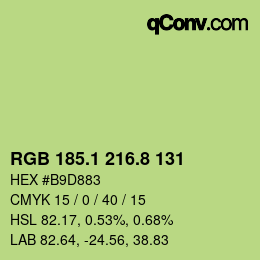 カラーコード: RGB 185.1 216.8 131 | qconv.com