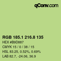 カラーコード: RGB 185.1 216.8 135 | qconv.com