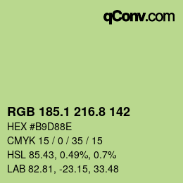 Color code: RGB 185.1 216.8 142 | qconv.com