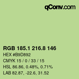 Color code: RGB 185.1 216.8 146 | qconv.com