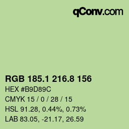 Color code: RGB 185.1 216.8 156 | qconv.com