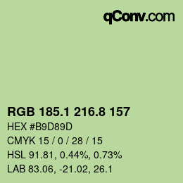 カラーコード: RGB 185.1 216.8 157 | qconv.com