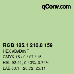 カラーコード: RGB 185.1 216.8 159 | qconv.com