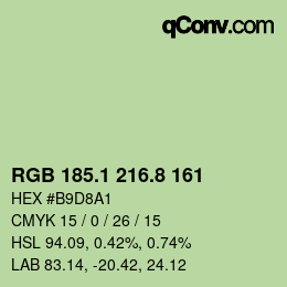 カラーコード: RGB 185.1 216.8 161 | qconv.com