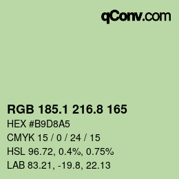 カラーコード: RGB 185.1 216.8 165 | qconv.com