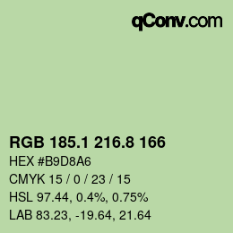Color code: RGB 185.1 216.8 166 | qconv.com