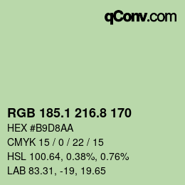 カラーコード: RGB 185.1 216.8 170 | qconv.com