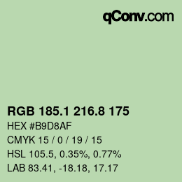 Code couleur: RGB 185.1 216.8 175 | qconv.com