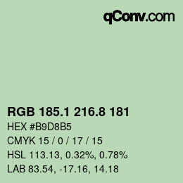 カラーコード: RGB 185.1 216.8 181 | qconv.com