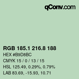 カラーコード: RGB 185.1 216.8 188 | qconv.com