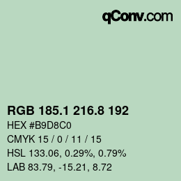 Farbcode: RGB 185.1 216.8 192 | qconv.com