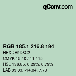 カラーコード: RGB 185.1 216.8 194 | qconv.com
