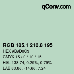 カラーコード: RGB 185.1 216.8 195 | qconv.com