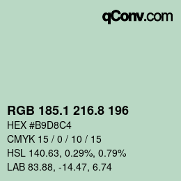 カラーコード: RGB 185.1 216.8 196 | qconv.com