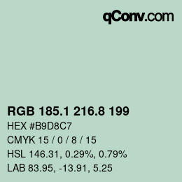 カラーコード: RGB 185.1 216.8 199 | qconv.com