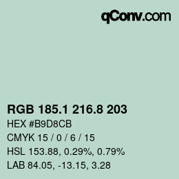 カラーコード: RGB 185.1 216.8 203 | qconv.com