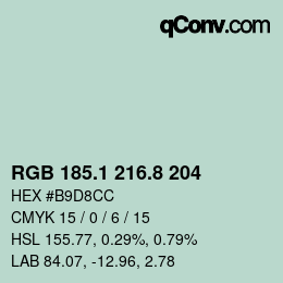 Farbcode: RGB 185.1 216.8 204 | qconv.com