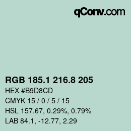 カラーコード: RGB 185.1 216.8 205 | qconv.com