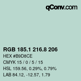 Color code: RGB 185.1 216.8 206 | qconv.com
