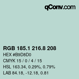 カラーコード: RGB 185.1 216.8 208 | qconv.com