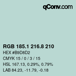 カラーコード: RGB 185.1 216.8 210 | qconv.com