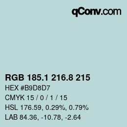 Código de color: RGB 185.1 216.8 215 | qconv.com