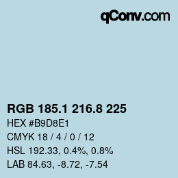 カラーコード: RGB 185.1 216.8 225 | qconv.com