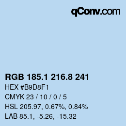 Farbcode: RGB 185.1 216.8 241 | qconv.com