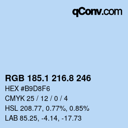 Code couleur: RGB 185.1 216.8 246 | qconv.com