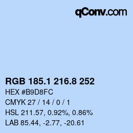 Color code: RGB 185.1 216.8 252 | qconv.com