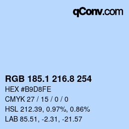 Color code: RGB 185.1 216.8 254 | qconv.com