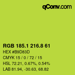 カラーコード: RGB 185.1 216.8 61 | qconv.com