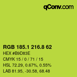 カラーコード: RGB 185.1 216.8 62 | qconv.com
