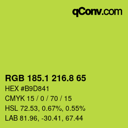 カラーコード: RGB 185.1 216.8 65 | qconv.com