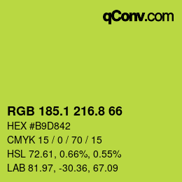 カラーコード: RGB 185.1 216.8 66 | qconv.com