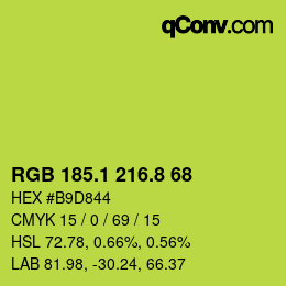 カラーコード: RGB 185.1 216.8 68 | qconv.com