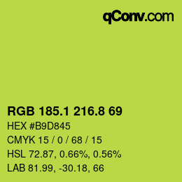 カラーコード: RGB 185.1 216.8 69 | qconv.com