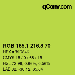カラーコード: RGB 185.1 216.8 70 | qconv.com
