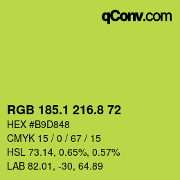 カラーコード: RGB 185.1 216.8 72 | qconv.com