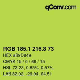カラーコード: RGB 185.1 216.8 73 | qconv.com