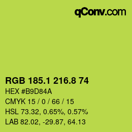 カラーコード: RGB 185.1 216.8 74 | qconv.com