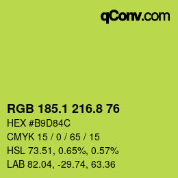 カラーコード: RGB 185.1 216.8 76 | qconv.com