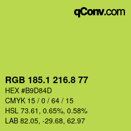 カラーコード: RGB 185.1 216.8 77 | qconv.com