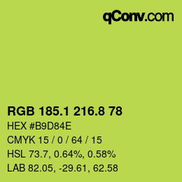 カラーコード: RGB 185.1 216.8 78 | qconv.com